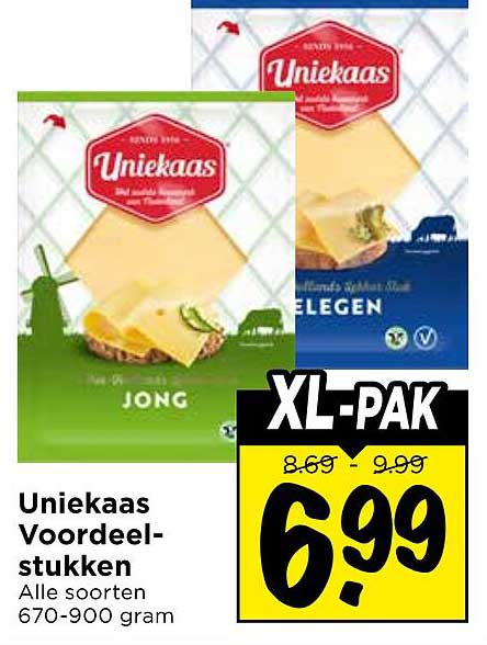 Uniekaas Voordeel-stukken Alle soorten 670-900 gram XL-PAK