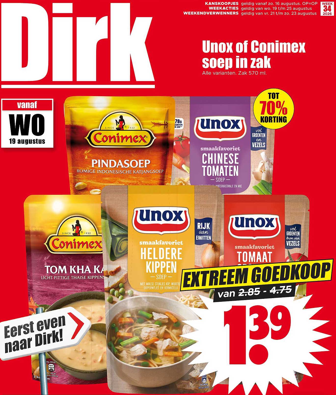Unox of Conimex soep in zak