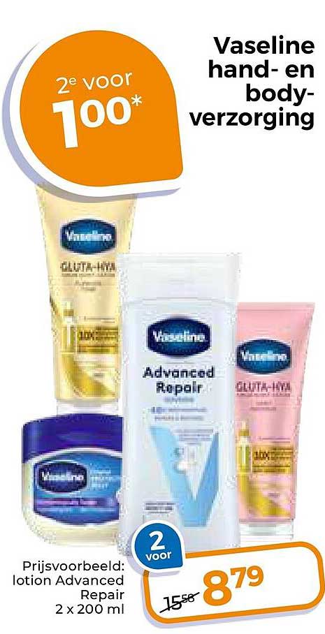 Vaseline hand- en bodyverzorging 2e voor 100*