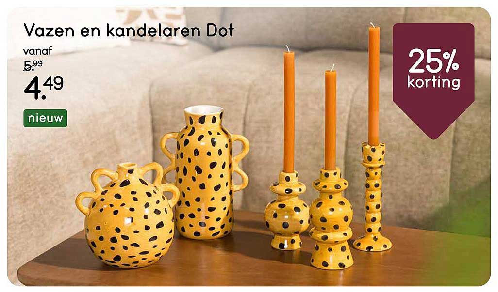 Vazen en kandelaars Dot