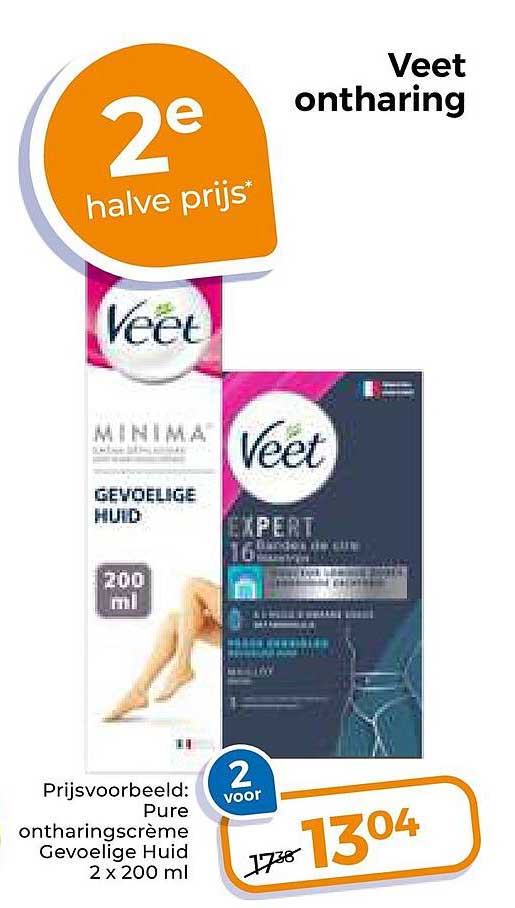 Veet ontharing 2e halve prijs