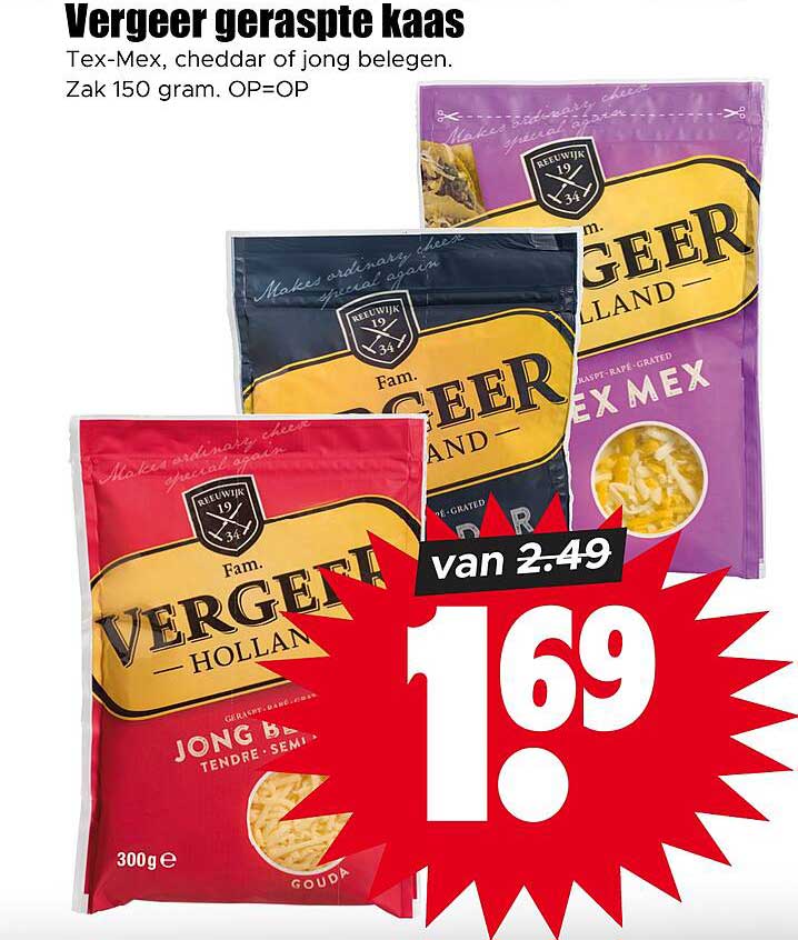 Vergeer geraspte kaas