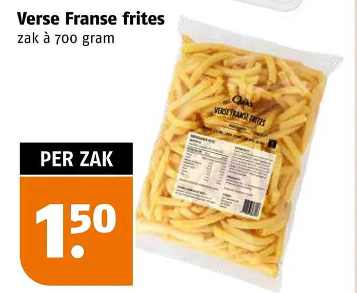 Verse Franse frites zak à 700 gram