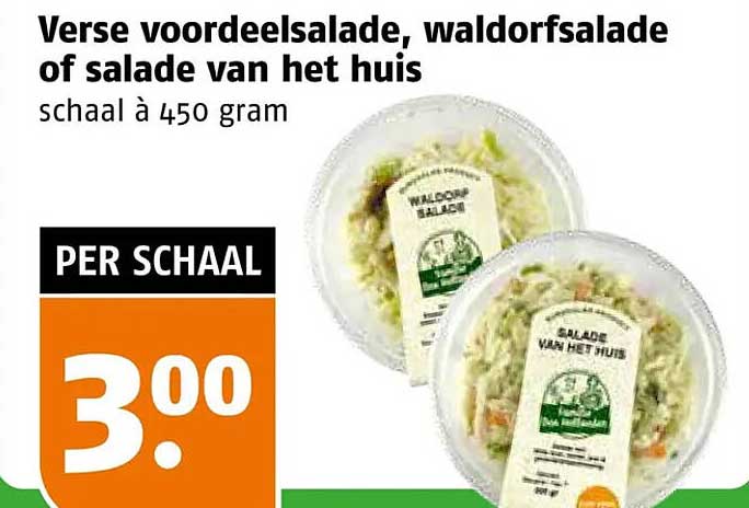 Verse voordeelsalade, waldorfsalade of salade van het huis