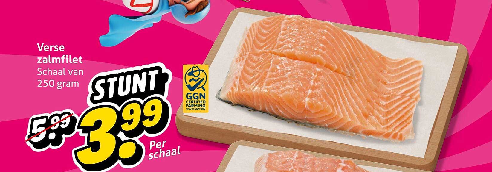 Verse zalmfilet Schaal van 250 gram STUNT