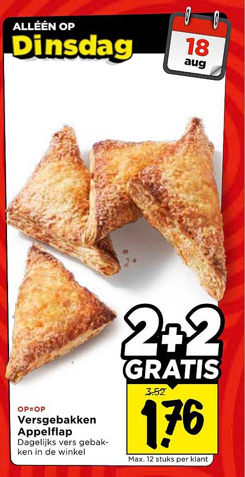 Versgebakken Appelflap 2+2 GRATIS