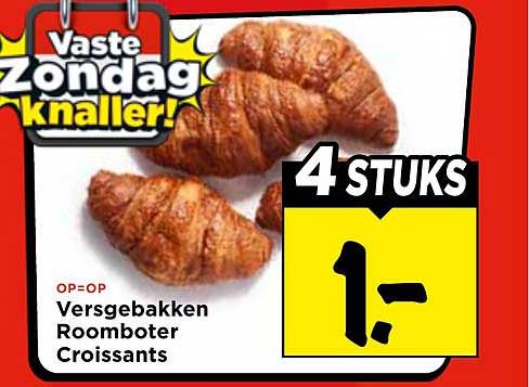Versgebakken Roomboter Croissants 4 STUKS