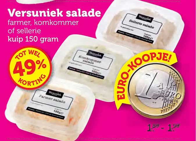 Versuniek salade farmer, komkommer of selderie kuip 150 gram