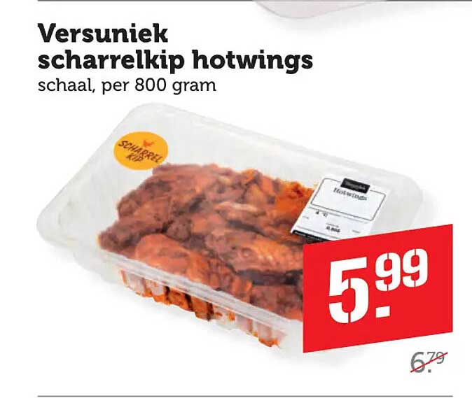 Versuniek scharrelkip hotwings schaal, per 800 gram