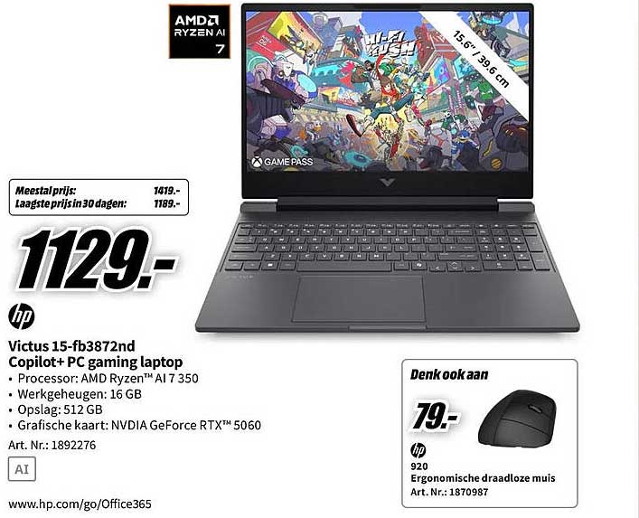 Victus 15-fb3872nd Copilot+ PC gaming laptop