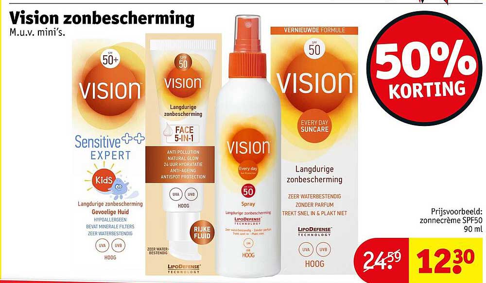 Vision zonbescherming M.u.v. mini’s. 50% korting