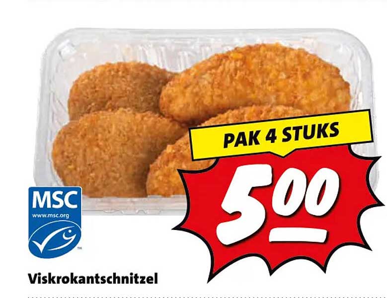 Viskrokantschnitzel PAK 4 STUKS