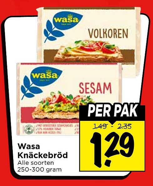 Wasa Knäckebröd Alle soorten 250-300 gram PER PAK