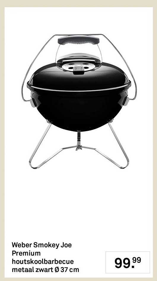 Weber Smokey Joe Premium houtskoolbarbecue metaal zwart Ø 37 cm
