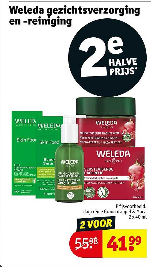 Weleda gezichtsverzorging en -reiniging 2e halve prijs