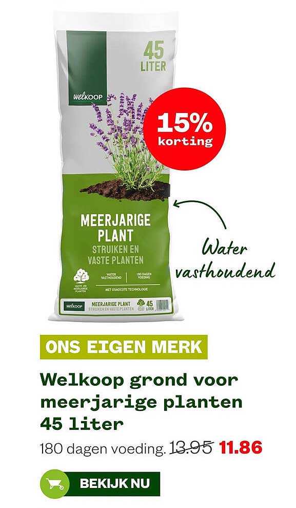 Welkoop grond voor meerjarige planten 45 liter 15% korting