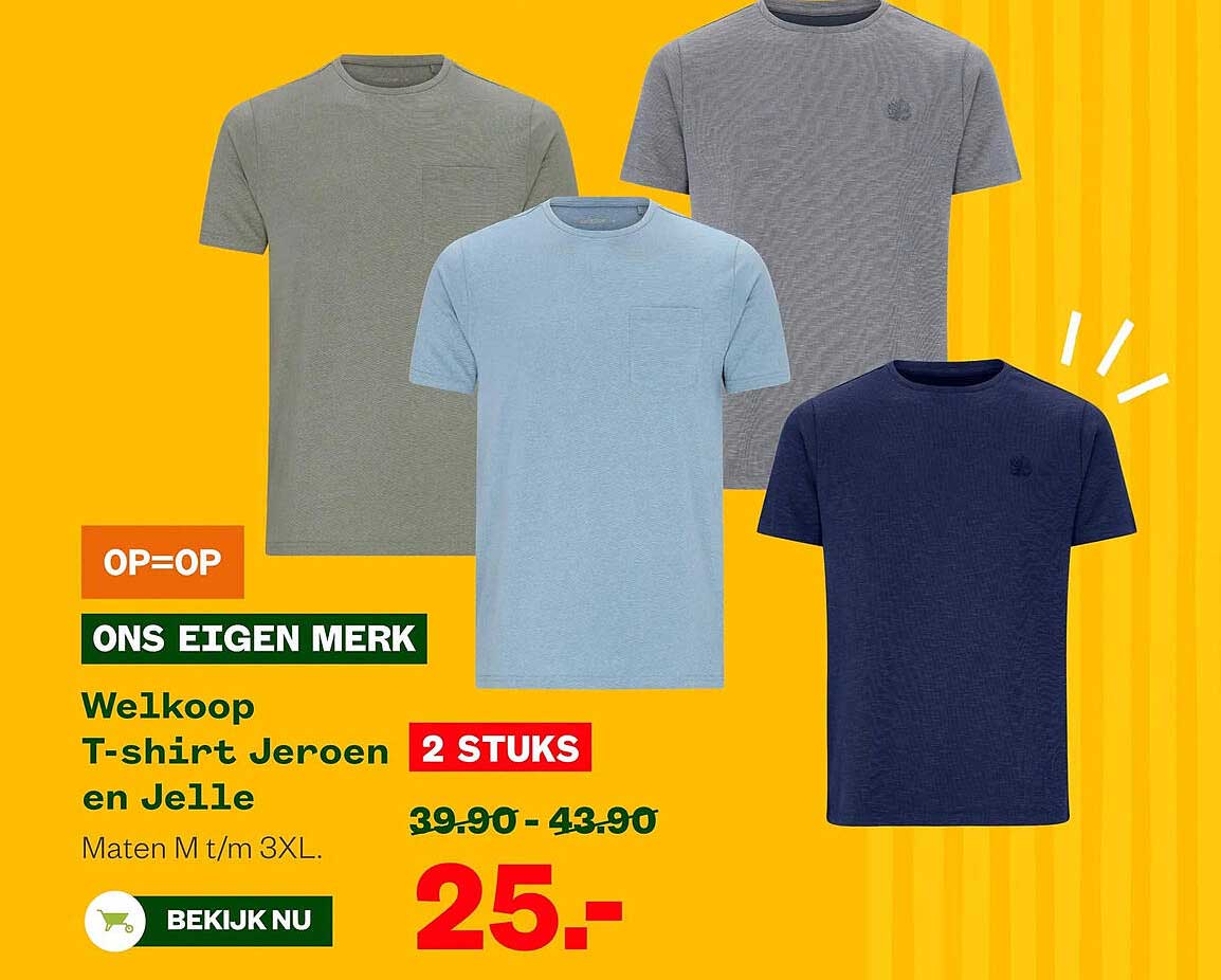 Welkoop T-shirt Jeroen en Jelle 2 STUKS