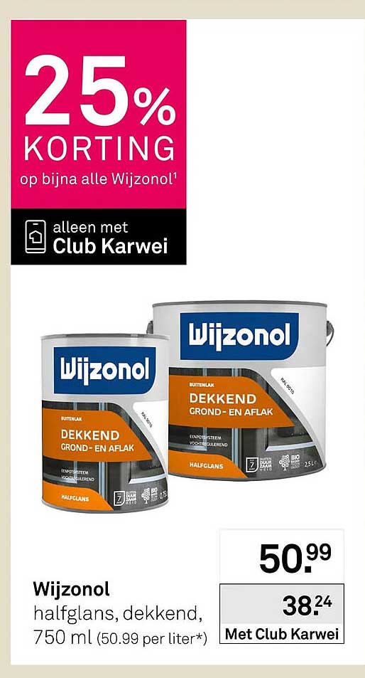 Wijzonol halfglans, dekkend, 750 ml 25% KORTING