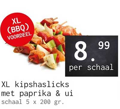 XL kipshaslicks met paprika & ui