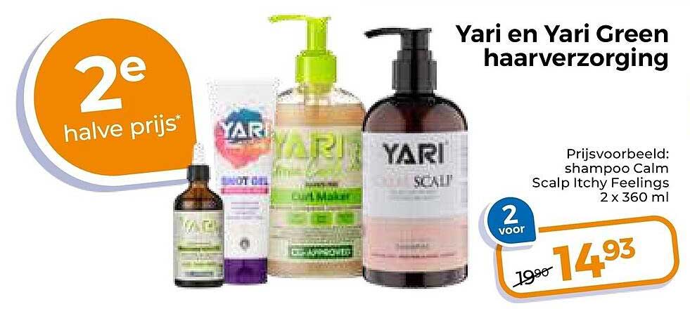 Yari en Yari Green haarverzorging 2e halve prijs