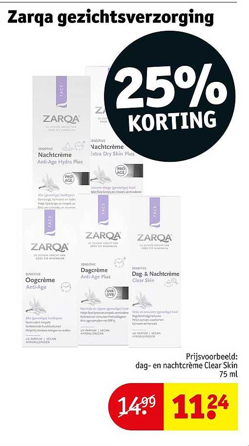Zarqa gezichtsverzorging 25% KORTING