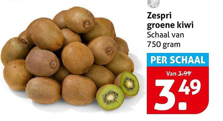 Zespri groene kiwi Schaal van 750 gram PER SCHAAL