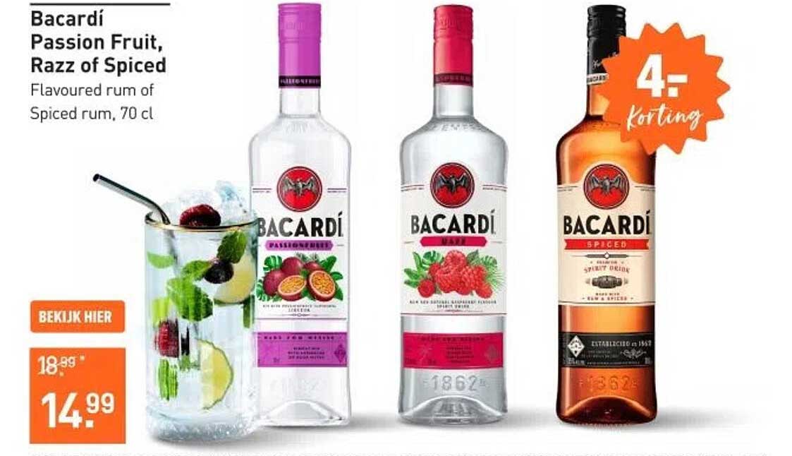 Bacardí Passion Fruit, Razz of Spiced