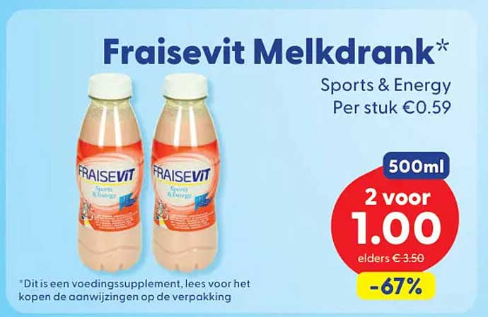 Fraisevit Melkdrank