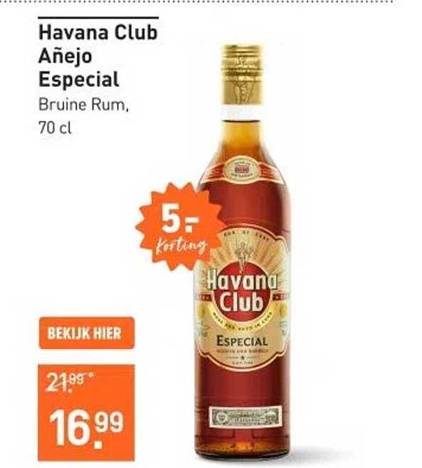 Havana Club Añejo Especial Bruine Rum, 70 cl
