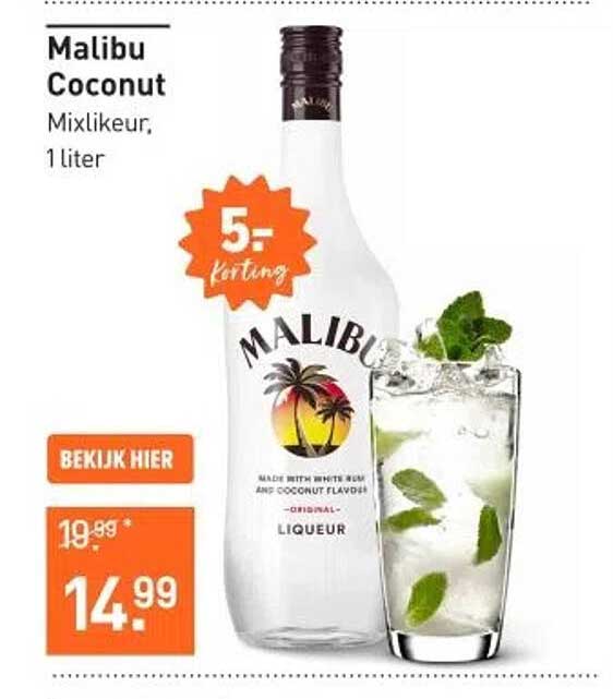 Malibu Coconut Mixlikeur, 1 liter