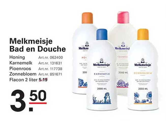 Melkmeisje Bad en Douche 2 liter