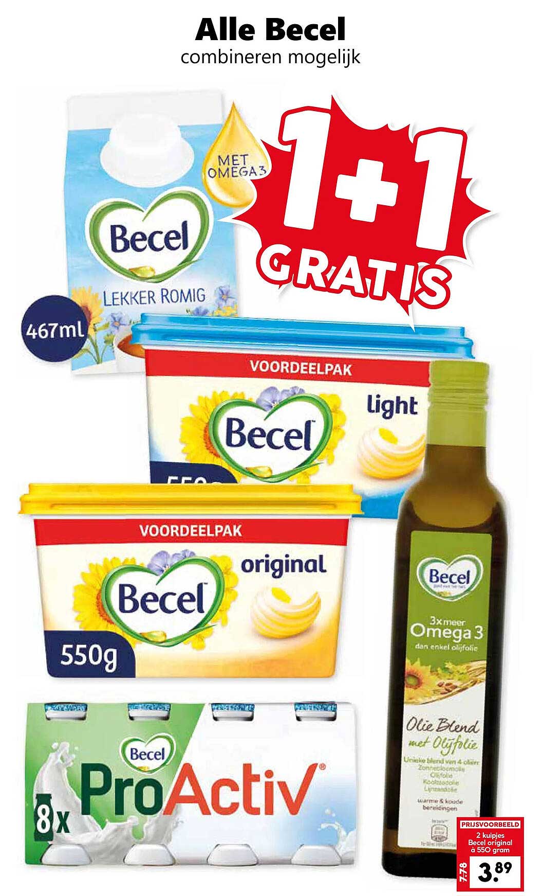 Alle Becel combineren mogelijk 1+1 gratis