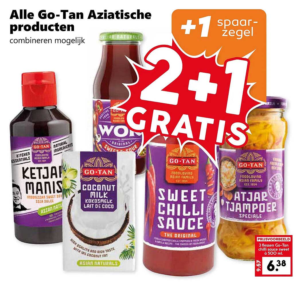 Alle Go-Tan Aziatische producten combineren mogelijk +1 spaarzegel 2+1 GRATIS