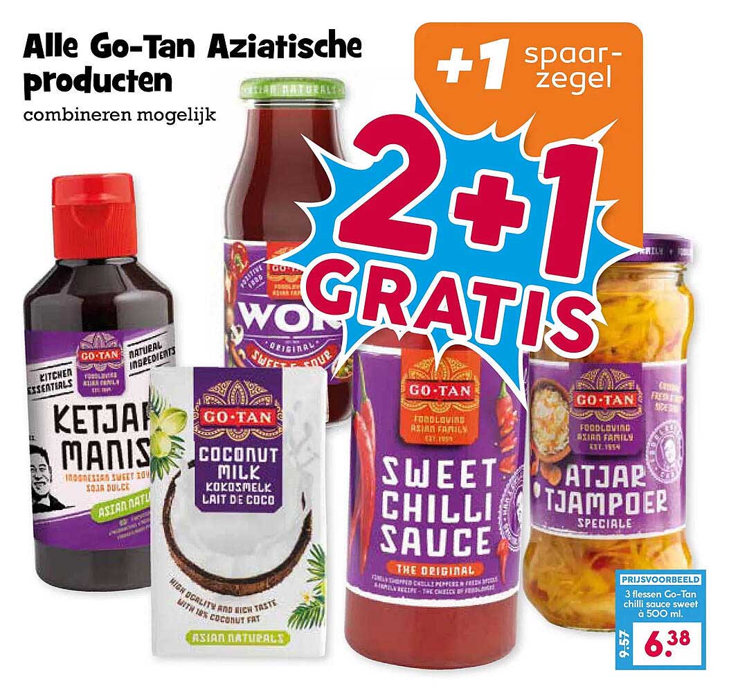 Alle Go-Tan Aziatische producten combineren mogelijk +1 spaarzegel 2+1 GRATIS