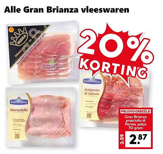 Alle Gran Brianza vleeswaren 20% KORTING