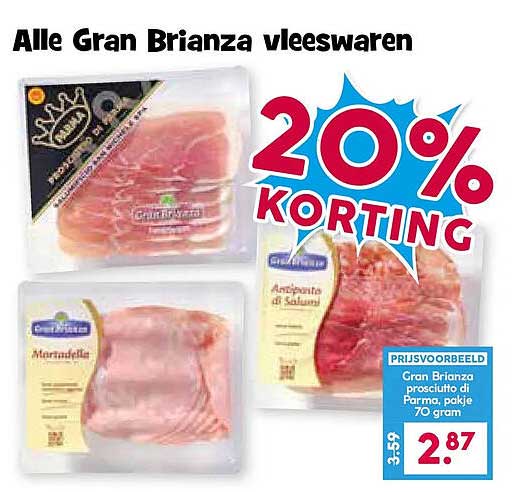 Alle Gran Brianza vleeswaren 20% korting