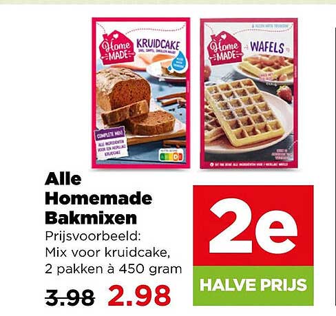 Alle Homemade Bakmixen 2e halve prijs