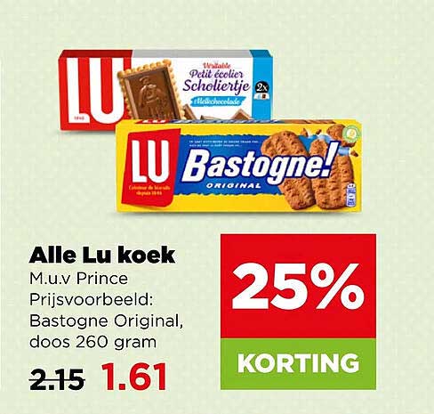 Alle Lu koek 25% KORTING