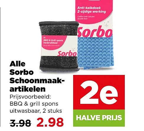 Alle Sorbo Schoonmaak-artikelen 2e halve prijs