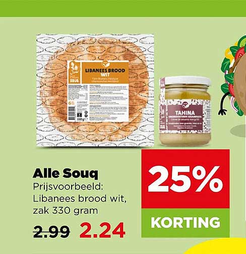 Alle Souq Prijsvoorbeeld: Libanees brood wit, zak 330 gram 25% KORTING