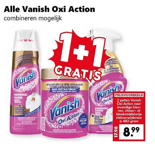 Alle Vanish Oxi Action combineren mogelijk 1+1 GRATIS