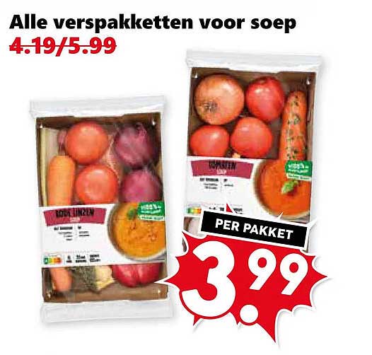 Alle verspakketten voor soep