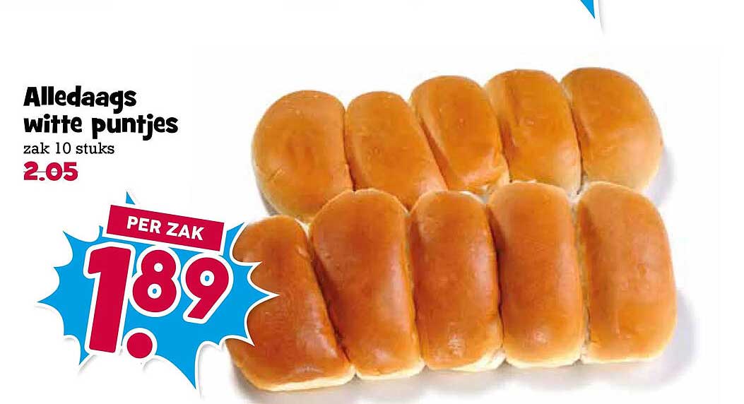 Alledaags witte puntjes zak 10 stuks