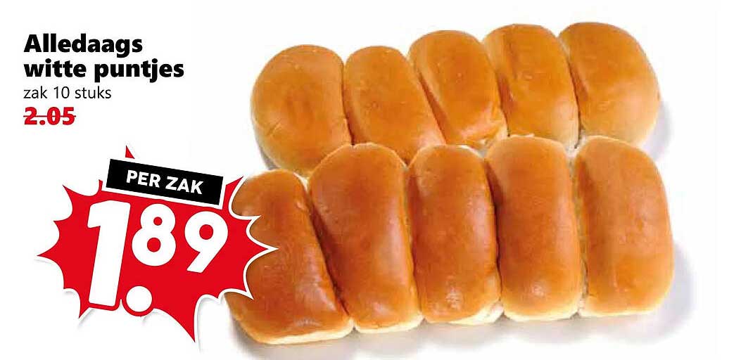 Alledaags witte puntjes zak 10 stuks