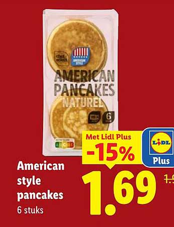 American style pancakes 6 stuks Met Lidl Plus -15%