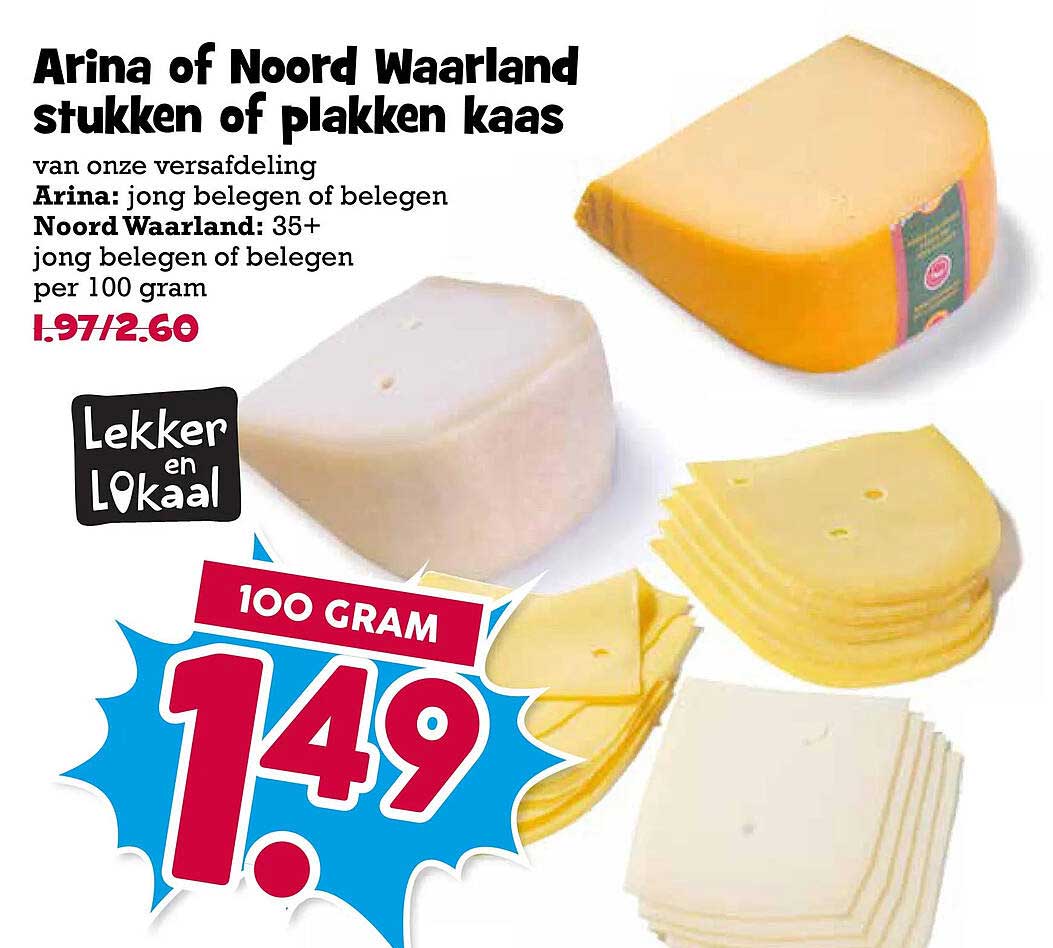 Arina of Noord Waerland stukken of plakken kaas