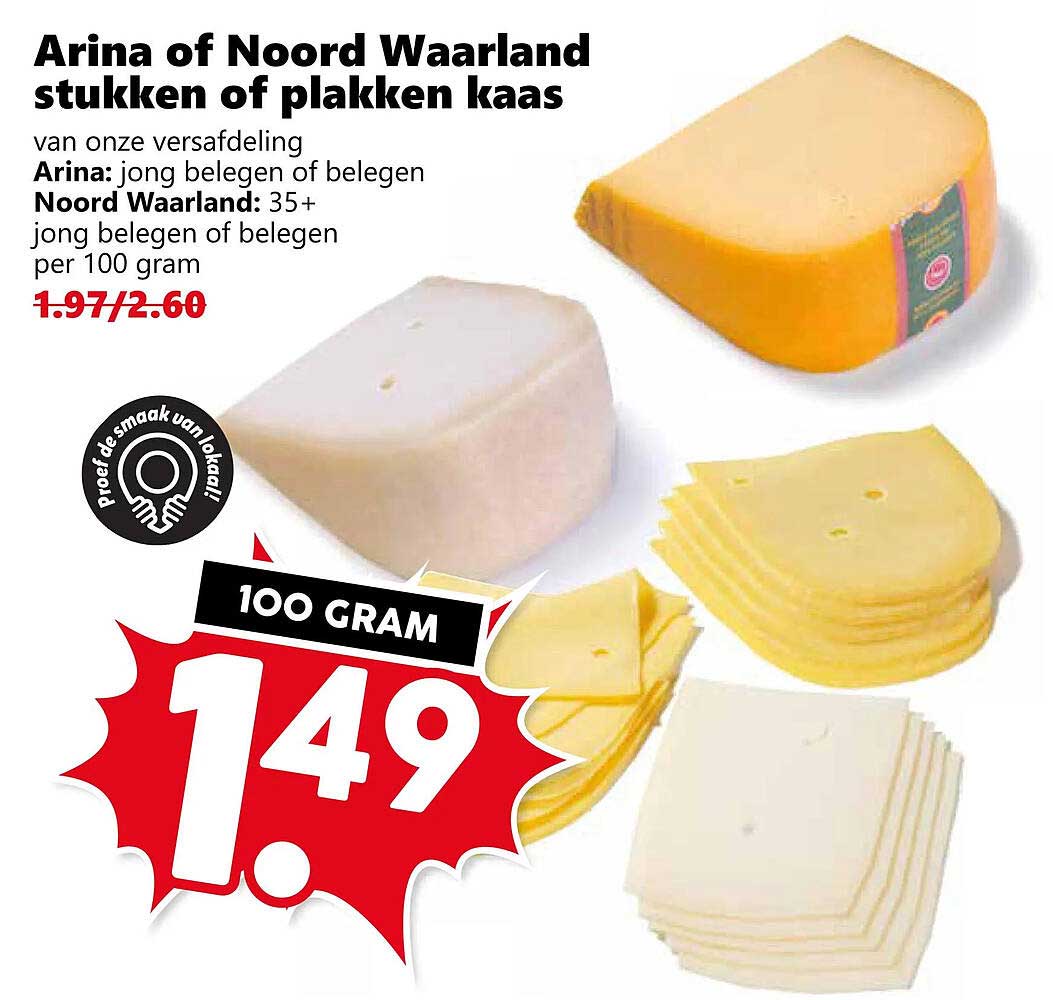 Arina of Noord Waerland stukken of plakken kaas