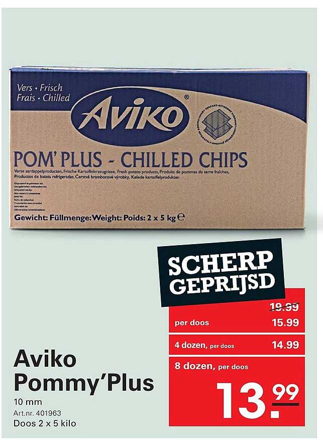 Aviko Pommy'Plus 10 mm SCHERP GEPRIJSD