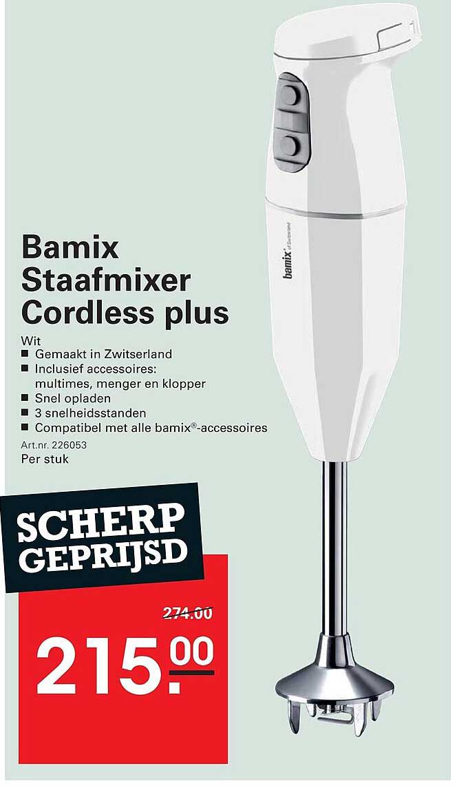 Bamix Staafmixer Cordless plus