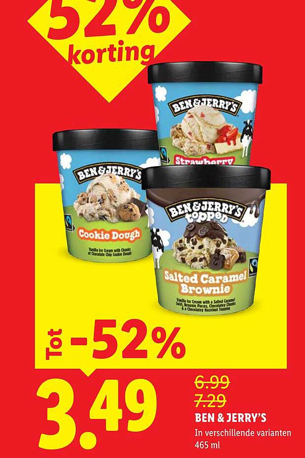 BEN & JERRY'S In verschillende varianten 465 ml